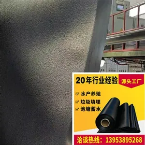 2.0mm Thick High-density Polyethylene HDPE Double Rough Surface Geotextile Film for American Standard Black Landfill Use thumbnail-5