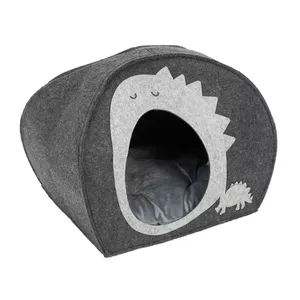 Winter Soft Warm Semi-Enclosed Cat Litter Dog Bed House Indoor Cozy Comfy Pet Cat Bed thumbnail-1