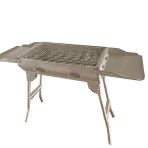 Portable Charcoal BBQ Grill | Stainless Steel Charcoal Grill Easy to Clean Surface Grill thumbnail-1