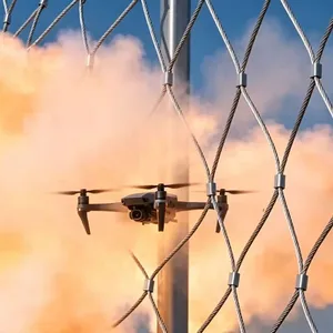 Anti‑Drone Net Galvanized /Stainless Steel High Tensile Stainless Steel Wire Rope Mesh for Facility Airspace Protection thumbnail-1