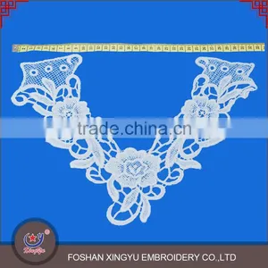 Fashion Promotional Custom Chinese V Shape Mesh Embroidery Collar Neckline Applique for Dress thumbnail-1