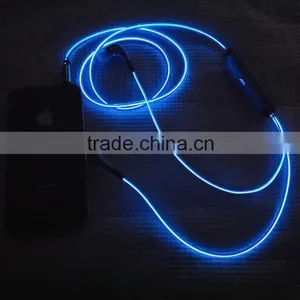 Hot Sale Recharge Visible Flowing EL Wire Lighted In-Ear Earphone thumbnail-2