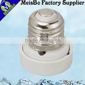 E26 TO GU24 UL Round Screw White Plastic Lamp Holder thumbnail-1