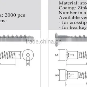 Hex Drive With Deep Hole 7x50 Confirmat Screw Furniture Screw thumbnail-1