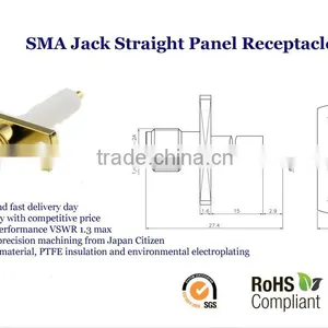 SMA Connector,Female Straight Panel Receptacle Coaxial Connector thumbnail-1