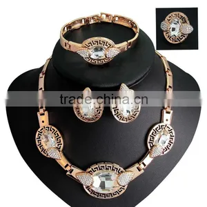 2016 New 18K Arabic Style Wedding Jewelry Set Bridal Dubai Gold Plated Jewelry Sets thumbnail-3