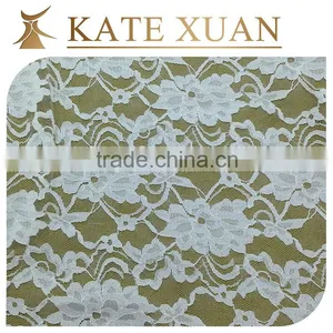 Hollow White Bridal Net Embroidered Tulle Lace Fabric thumbnail-1