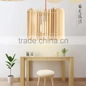 Wooden LED Pendant Light JK-8005B-04 Round Wooden E27 Lamp Holders Pendant Lamp With Japanese-style Light Bulb for Living Room l thumbnail-1