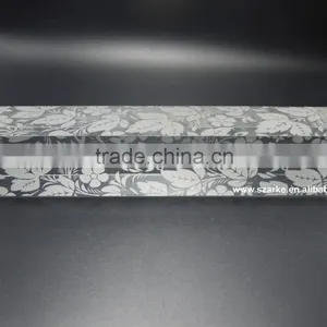 Custom Clear Desktop Decoration Printed Flower Pattern Long Acrylic Paperweight Bar thumbnail-1