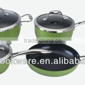 2015 New Products 7PCS High Quality 2.5mm Hard Anodized Aluminium Cookware Set With Teflon Non-stick Coating For Wholesale thumbnail-1