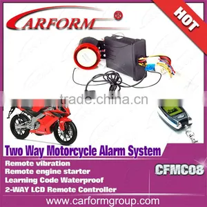 Motorcycle 2-way LCD Alarm System CFMC08 New System With Remote Engine Start thumbnail-1