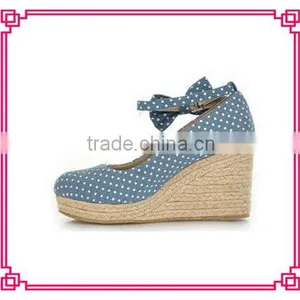 Hemp Rope Wedge Heel Fabric Upper Sex Wedge Heel Ladies Shoes thumbnail-1