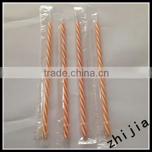 Double Colour Plastic Striped Drinking Straw thumbnail-4