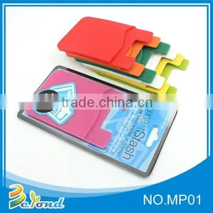 Promotional Fashion Customized Soft Silicone Smart Card Wallet 3m Sticky thumbnail-2