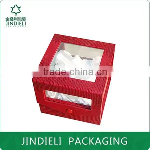 Lovely Red Gift Box Packaging With Pvc Window thumbnail-1