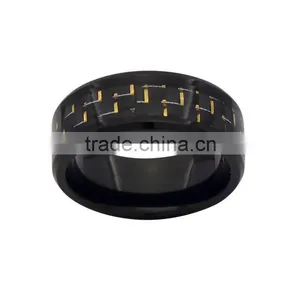 Black Titanium Carbon Fibre Mens Ring,carbon Wedding Ring for Men thumbnail-3