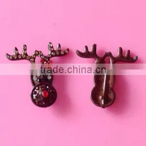 Stock Christmas 23mm Rhinestone Reindeer Button With Slider(BTN-5402) thumbnail-1