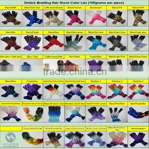 31Colors Optionals Ombre Two Three Tone 5pcs/lot 100g/pc Synthetic Jumbo Box Braiding Hair thumbnail-1