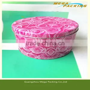 Pink Color Metal Tin Box for Girl's Makeup Tools, Cosmetic Tin Cans thumbnail-1