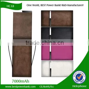 2016 Private Mold Slim 7000mah Leather Power Bank Battery Charger thumbnail-5