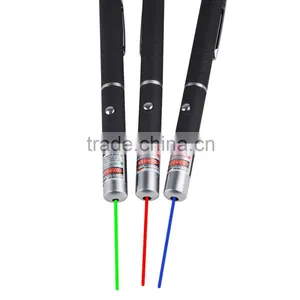 Blue Red Green LED Flashlight Torch Light With Laser Pointer thumbnail-5