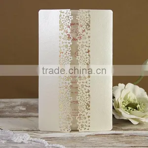 Laser Cut Gatefold Flower Floral Filigree Wedding Invitation With Envelopes and Personalisation thumbnail-3