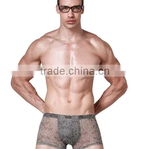 Sexy Mature Men See Through Underwear Tight Underwear Boxer Briefs for Boy thumbnail-3
