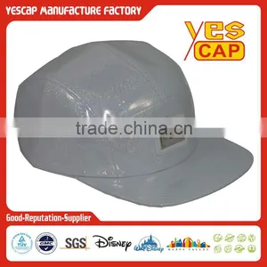 Custom pu Leather 5 Panel Camper Hat With Matel Logo thumbnail-1