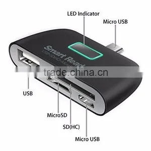 4 in 1 OTG Adapter Micro USB Card Reader SD HC TF thumbnail-1