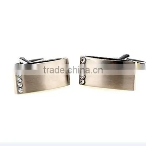 Popular Satin Finished Cuffs Engraveable Rectangular Cufflinks thumbnail-2