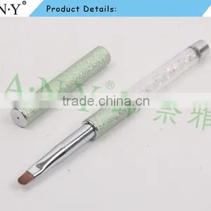 ANY 2016 New Design Acrylic Handle With Diamond Inside Oval Imported Nylon Hair Nail Art Gel Brush Pure Color Hot Sale thumbnail-2