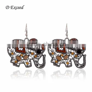 New Designs Women's Vintage Jewellery Earrings Elephant Piercing Gold Plating Drop Earrings thumbnail-4