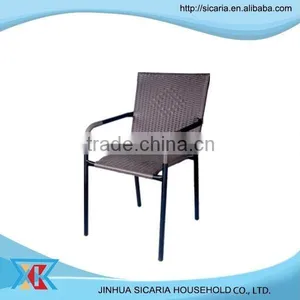 Tea Party Patio Wicker Chair With Iron Frame thumbnail-1