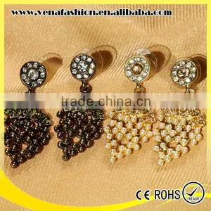 Wholesale Designer Jewelry Leaf Traditional Cheap Pearl Earrings thumbnail-6