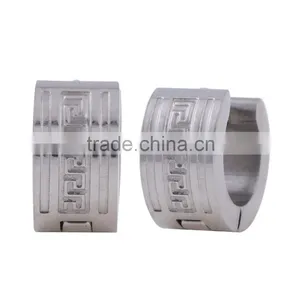 New Unisex Crystal Surgical Stainless Steel Huggie Earrings thumbnail-2