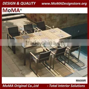MA089R Outdoor Steel Restaurant Furniture Good Qquality Aluminium Dining Table And Chairs Set thumbnail-1