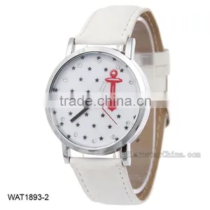 2016 Personalized Anchor Navy Blue Jean Wristwatch Canvas Wrist Watch thumbnail-2
