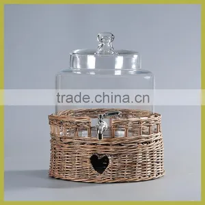 Wholesale Glass Beverage Dispenser With Willow Base thumbnail-1