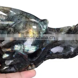 Labradorite Dragon Head Crystal Craft Gift for Decorative thumbnail-1