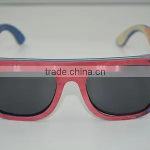 2015 New Arrive Skateboard Wooden Sunglasses Polarized Lens Wooden Sunglasses Frames Wholesale thumbnail-1