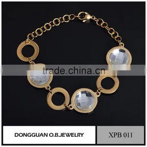 Wholesale 2016 New Fashion Design Dubai Jewelry 18k Gold Plated Zircon Bracelet for Women and Men thumbnail-1