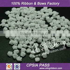 Wholesale 1cm White Grosgrain Ribbon Rose for Wedding Garment Accessories thumbnail-1