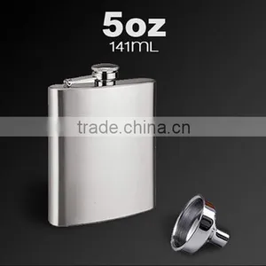 5 OZ Hip Flask With Funnel / Pocket Whisky Liquor / Stainless Steel Wine Pot thumbnail-1