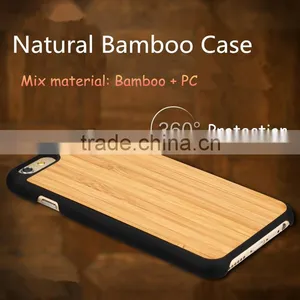 New Idea of Mix Material Phone Case PC and Bamboo Mobile Cover for IPhone 6/6s/6 Plus thumbnail-1