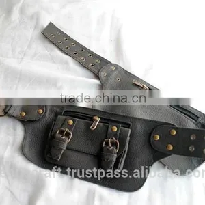 Goa Belt - Hip Handmade Suede Waist Pack Bag Party Festival Style Belt Utility Pouch Playa Psy Trance Rave thumbnail-1