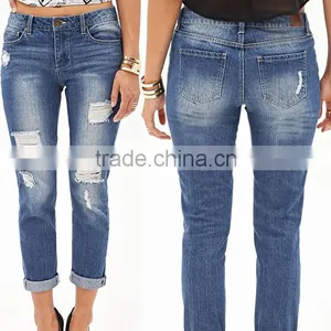 OEM Service Wholesale Girls 2014 New Style Latest Fashion Slim Jeans Pants thumbnail-1