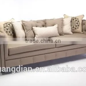 Foshan Custom Made Funiture Velvet Fabric Wooden Chesterfield Sofa thumbnail-1