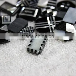 MOP+Black Onyx Mosaic,wholesale Gemstone Mosaic for Cuff Buttons thumbnail-5