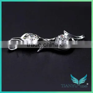 14K Gold 1 Carat White Round Billiant Cut Moissanite Diamond Pendants Charms for Necklaces Jewellery thumbnail-6
