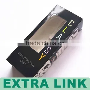 Wholesale Cheap Black Recycled Hair Extension Packaging Paper Cards Boxes With Window thumbnail-3